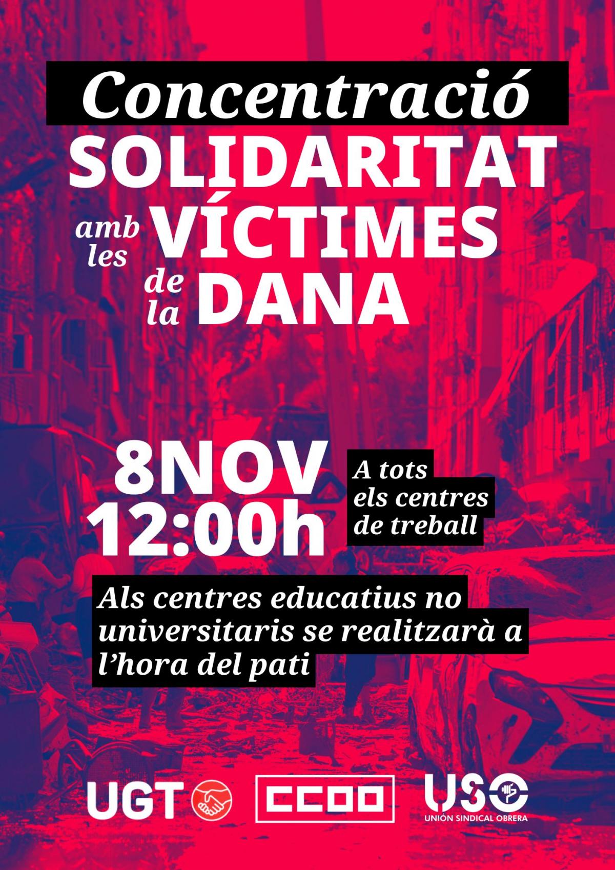 Concentraci SOLIDARITAT AMB LES VICTIMES DE LA DANA