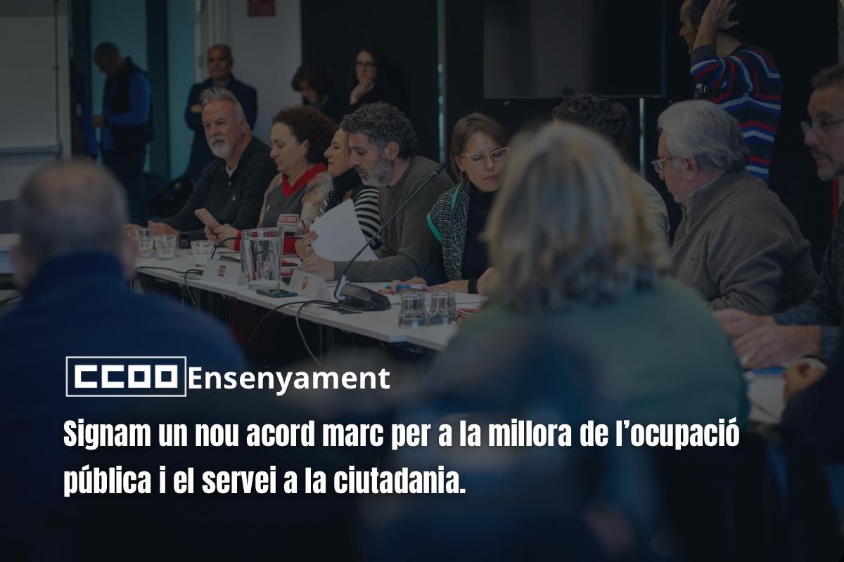 Acord Marc per a la millora de l’ocupació pública i el servei a la ciutadania